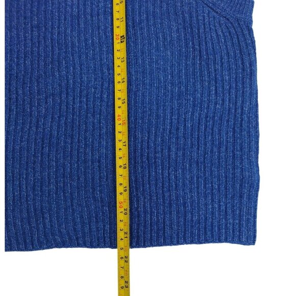 Jessica Simpson Womens Blue Ribbed Sleeveless Turtleneck Sweater Vest M. NWT. - Picture 7 of 7